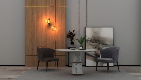 现代餐桌椅3D家具模型